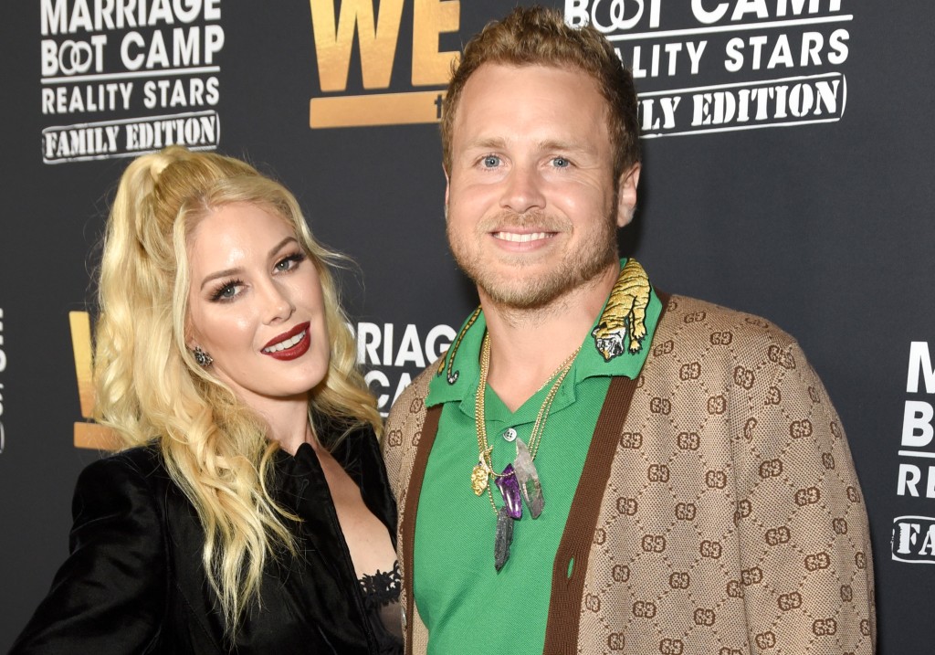 Heidi Montag and Spencer Pratt attend WE tv Celebrates the 100th Episode of the "Marriage Boot Camp" reality stars franchise and the premiere of "Marriage Boot Camp Family Edition" at SkyBar at the Mondrian Los Angeles on October 10, 2019 in West Hollywood, California.